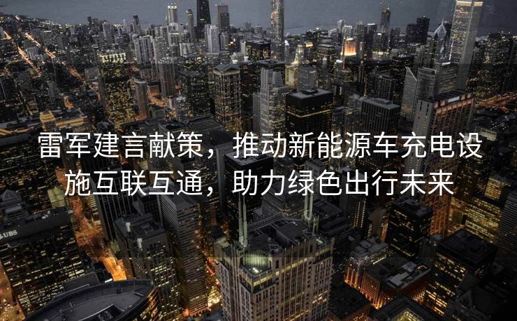 雷军建言献策，推动新能源车充电设施互联互通，助力绿色出行未来