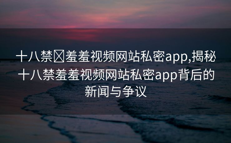 十八禁❌羞羞视频网站私密app,揭秘十八禁羞羞视频网站私密app背后的新闻与争议