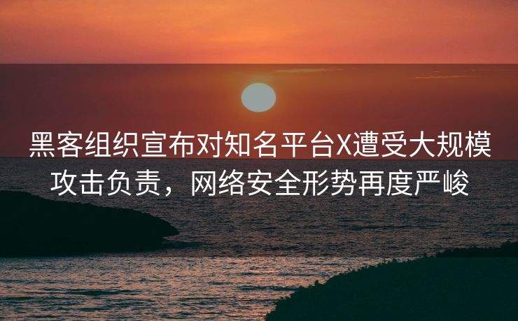 黑客组织宣布对知名平台X遭受大规模攻击负责，网络安全形势再度严峻