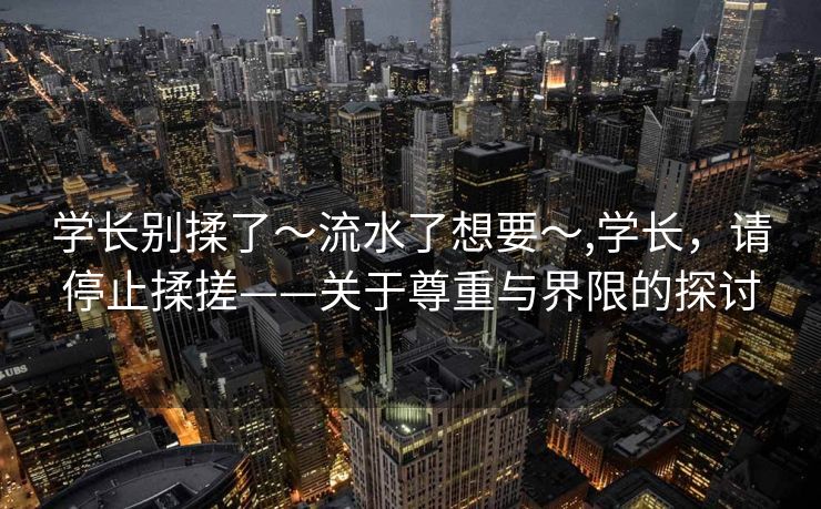 学长别揉了～流水了想要～,学长，请停止揉搓——关于尊重与界限的探讨