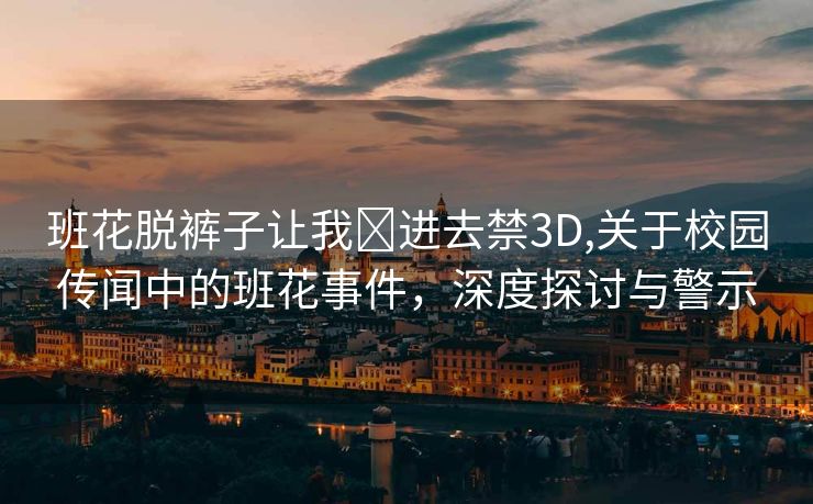 班花脱裤子让我❌进去禁3D,关于校园传闻中的班花事件，深度探讨与警示