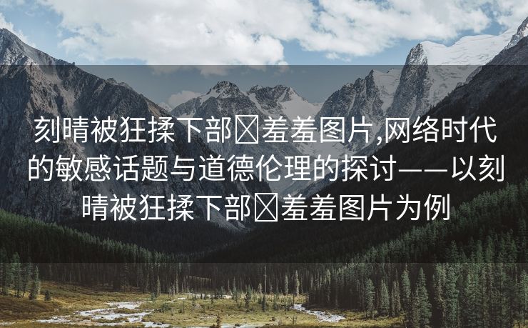 刻晴被狂揉下部❌羞羞图片,网络时代的敏感话题与道德伦理的探讨——以刻晴被狂揉下部❌羞羞图片为例