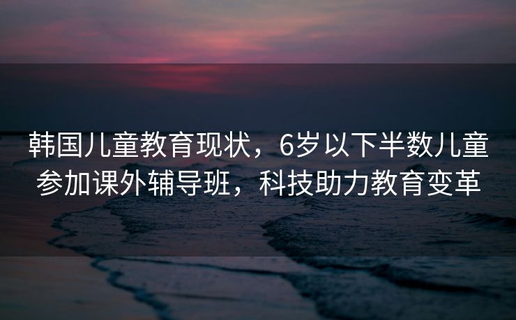 韩国儿童教育现状，6岁以下半数儿童参加课外辅导班，科技助力教育变革