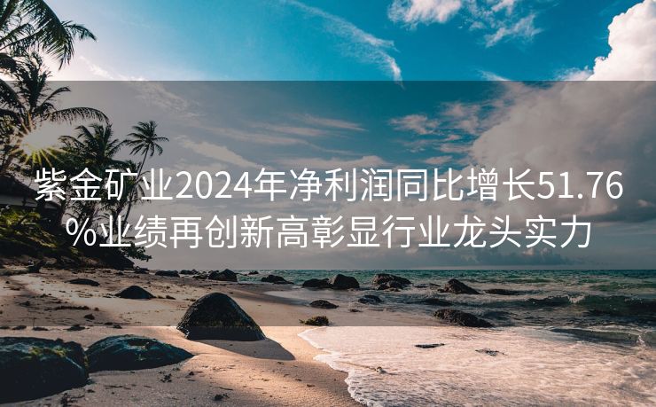 紫金矿业2024年净利润同比增长51.76%业绩再创新高彰显行业龙头实力